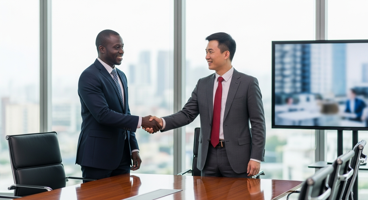 Nigerian and Chinese business partners
